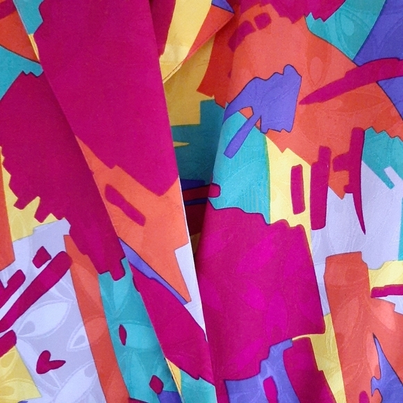 Pat Argenti multicolor silk vintage double breasted button blazer size 10 EUC - Picture 8 of 10